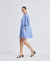 Reistor Women's Oversized Tunic Dress with Optional Belt