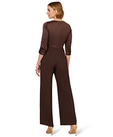 Adrianna Papell Women's Crepe 3/4-Sleeve Jumpsuit