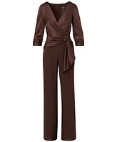 Adrianna Papell Women's Crepe 3/4-Sleeve Jumpsuit
