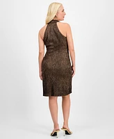 Connected Women's Sleeveless Halter-Neck A-Line Dress