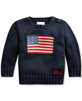 Polo Ralph Lauren Baby Girls The Iconic Flag Sweater