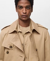 Mango Men's Water-Repellent Belted Trench Coat