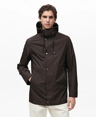 Mango Men's Water-Repellent Hooded Parka
