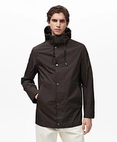 Mango Men's Water-Repellent Hooded Parka