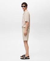 Mango Men's Striped Linen-Blend Bermuda Shorts