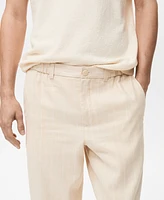 Mango Men's Pinstripe Linen Pants