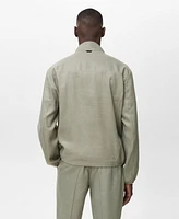 Mango Men's Zipper Linen Jacket