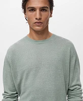Mango Men's Linen Flowy Sweater