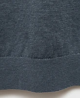 Mango Men's Linen Ribbed Trim T-Shirt