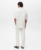 Mango Men's Lyocell Linen Regular-Fit Polo Shirt
