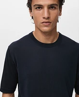 Mango Men's Fine-Knit Lyocell T-Shirt