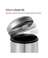 1.32 Gal./5 Liter Stainless Steel Round Step-on Trash Can for Bathroom and Office