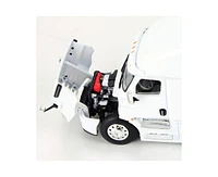 Die Cast Promotions (DCP) 1/64 White 2018 Freightliner Cascadia Sleeper & Utility Trailer W/ Skirts, DCP By First Gear