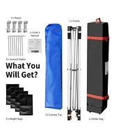 6.6 x Ft Pop Up Height Adjustable Canopy Tent with Roller Bag