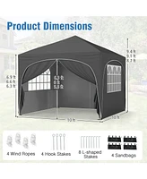 Mecale 10 X 10 Ft Pop up Canopy Tent with 4 Removable Sidewall