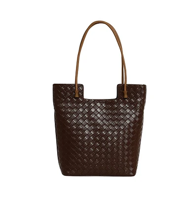 Women's The Weave Tote Bag - Mocha Brown