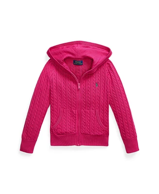 Polo Ralph Lauren Toddler Girls Mini-Cable Cotton Full-Zip Hoodie