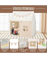 Kids Play Tent Large Playhouse with Padded Mat and 2 Breathable Windows