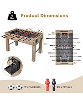 54 Inches Full Size Foosball Table with Legs 2 Balls and 2 Foldable Cup Holders for Kids Teens Adults