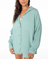 Roxy Juniors' Morning Time Cotton Gauze Shirt