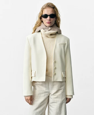 Mango Women's Structured Cropped Jacket