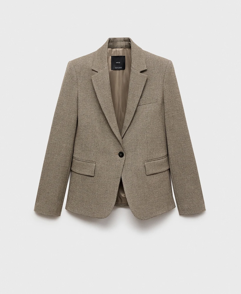Mango Women's Micro-Houndstooth Tailored Jacket