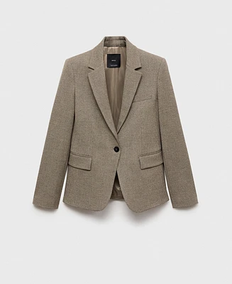 Mango Women's Micro-Houndstooth Tailored Jacket
