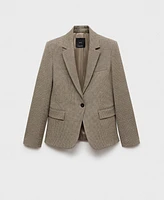 Mango Women's Micro-Houndstooth Tailored Jacket