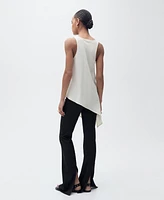 Mango Women's Asymmetrical Lyocell Top