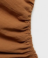 Mango Women's Asymmetric Ruched Top