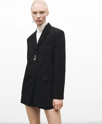 Mango Women's Straight Button Suit Blazer