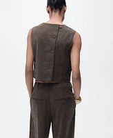 Mango Women's Back Buttons Detail Lyocell Top