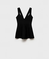 Mango Women's Fine-Knit Peplum Top