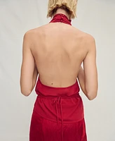 Mango Women's Open Back Draped Knitted Top