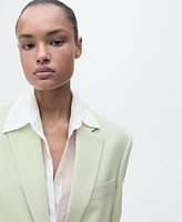 Mango Women's Straight-Fit Suit Jacket