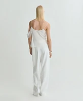 Mango Women's Flower Detail Draped Top