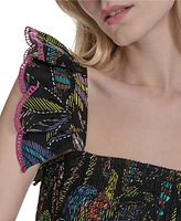 Vince Camuto Women's Cotton Printed Sleeveless Midi Dress