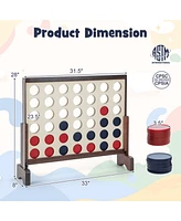 Giant 4-in-a-row Game Set Wooden Jumbo 4-to-Score with Carrying Bag