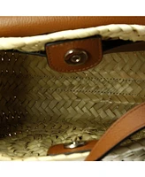 Pre-Owned Chloe Small Marcie Basket Crossbody Bag Raffia and Leather