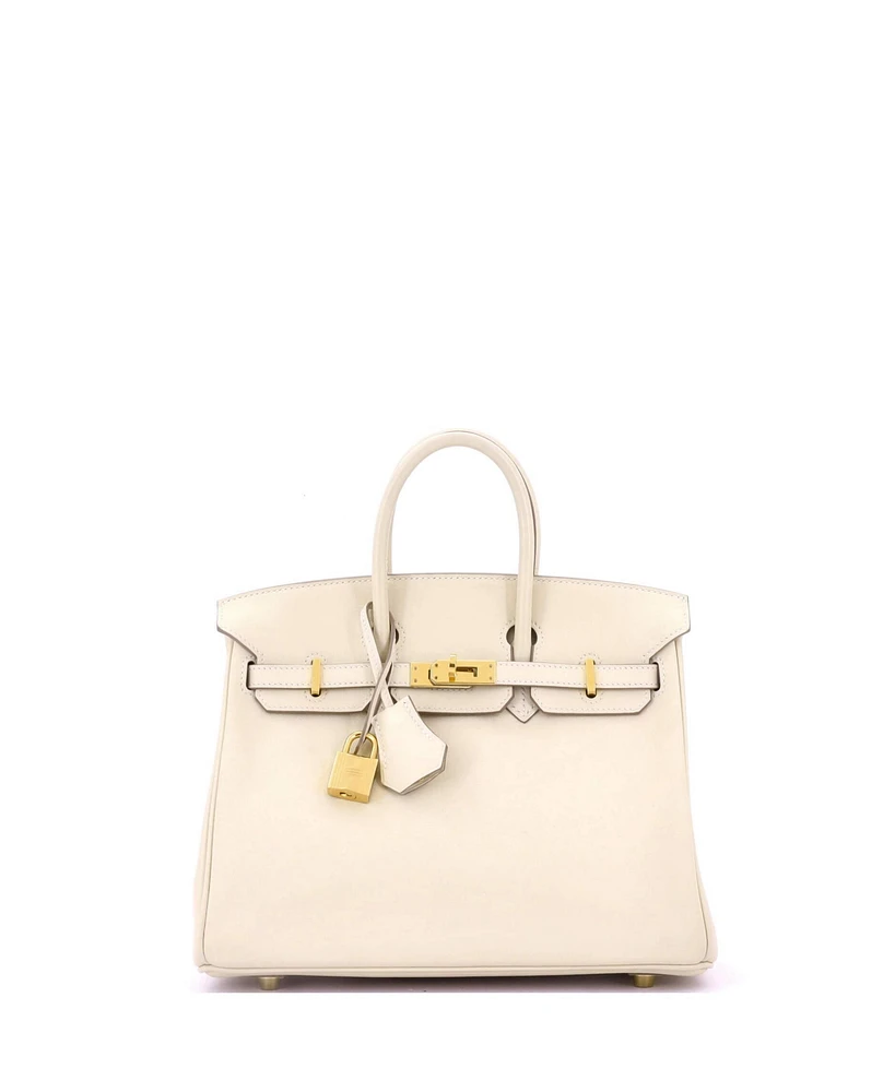 Pre-Owned Hermes Birkin 25 Handbag Light Swift with Gold Hardware