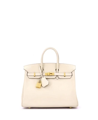 Pre-Owned Hermes Birkin 25 Handbag Light Swift with Gold Hardware