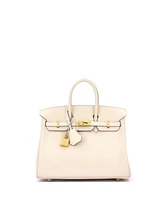 Pre-Owned Hermes Birkin 25 Handbag Light Swift with Gold Hardware