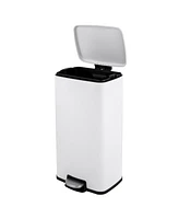 8 Gal./30 Liter Rectangular Matt White step-on Trash Can for kitchen