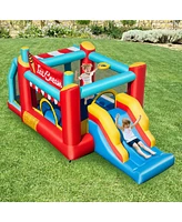 Gymax Inflatable Bounce House 5-in-1 Ice Cream Jumping Castle w/ 480W Blower