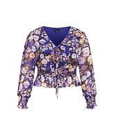 City Chic Plus Bridgette Print Top
