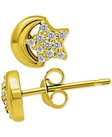 Giani Bernini Pave Star & Moon Stud Earrings, Exclusively at Macy's