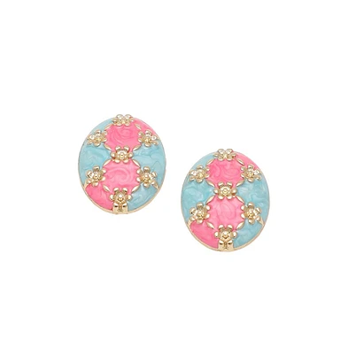 Sohi Oval-Block Stud Earrings