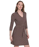 Tommy Hilfiger Women's Belted Jersey Fit & Flare Dress