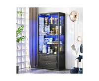 Vlsrka Display Cabinet with Glass Doors