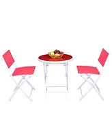 3 Pieces Patio Folding Bistro Set for Balcony or Outdoor Space
